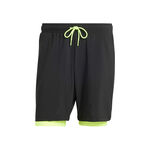 adidas Kläder adidas 7in Club 2In1 Shorts Herrar-Svart,Neongrön