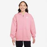 Nike Kläder Nike Club Fleece Oversized Full-Zip Sweat-jacka Flickor-Rosa
