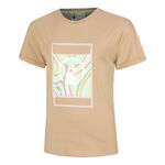 Quiet Please Kläder Quiet Please Wild Swirl Court T-shirt Damer-Beige,Flerfärgad