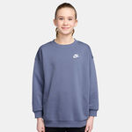 Nike Kläder Nike Sportswear Club Fleece Oversized Crew Tröja Flickor - blågrå, vit