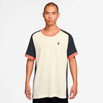 Nike Tenniskläder Nike Court Heritage T-shirt Herrar-creme, mörkblå