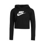 Nike Kläder Nike French Terry Club Cropped Huvtröja Flickor - svart, vit
