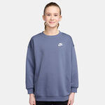 Nike Kläder Nike Sportswear Club Fleece Oversized Crew Tröja Flickor - blågrå, vit
