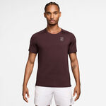 Nike Kläder Nike Court Dri-FIT Advantage T-shirt Herrar - mörkröd, vit