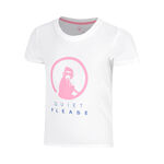 Quiet Please Kl&auml;der Quiet Please Baseline Logo T-shirt Flickor-vit, neonpink